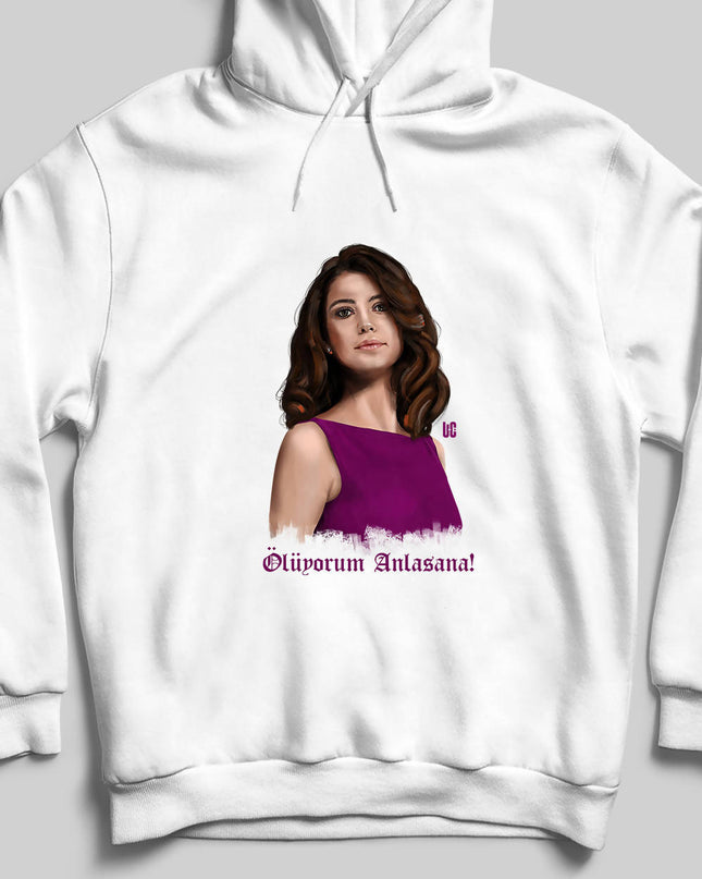 Kapüşonlu Sweatshirt - Bihter - Ölüyorum Anlasana - basmatik.com