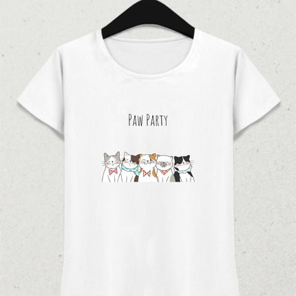 Sevimli Kediler Pati Partisi Tişört