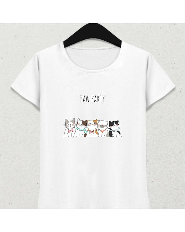 Sevimli Kediler Pati Partisi Tişört