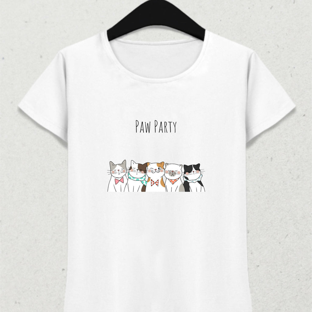 Sevimli Kediler Pati Partisi Tişört