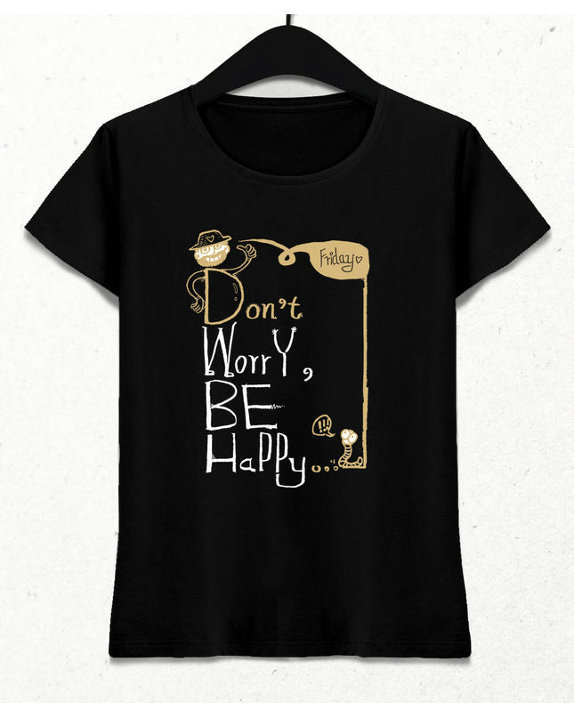 Be Happy Kadın Tişört - basmatik.com