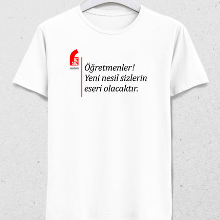 Atatürk öğretmen özsöz tişört - basmatik.com
