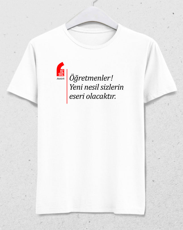 Atatürk öğretmen özsöz tişört - basmatik.com