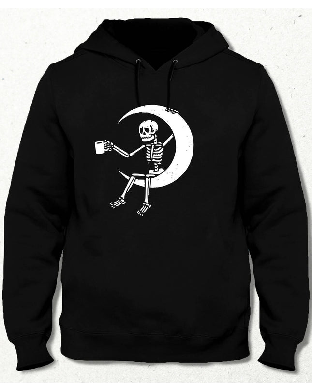 Skeleton Coffee Cup Kapüşonlu Sweatshirt - basmatik.com