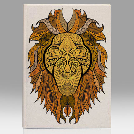 Ornate lion kanvas defter - basmatik.com