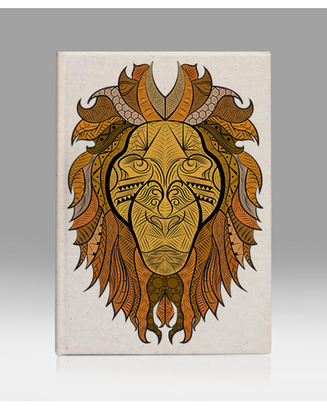 Ornate lion kanvas defter - basmatik.com