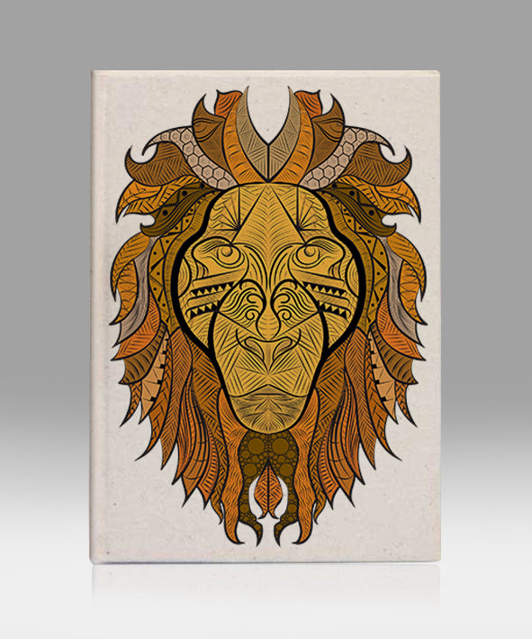 Ornate lion kanvas defter - basmatik.com