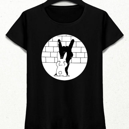 Rabbit Shadow - Tavşan Gölge Oyunu Kadın Tişört - basmatik.com