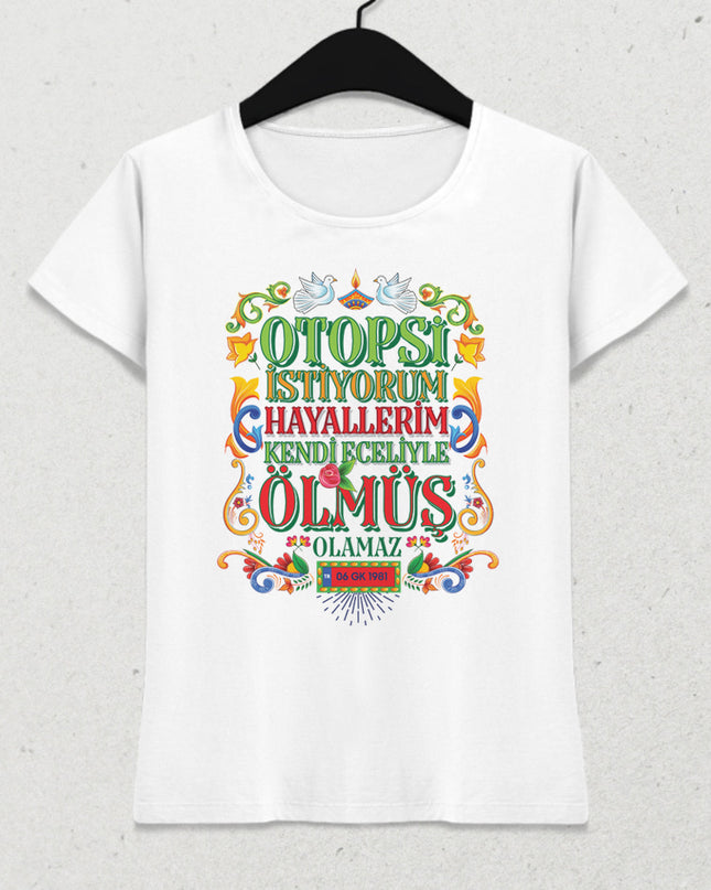 Otopsi Beyaz Tişört - basmatik.com