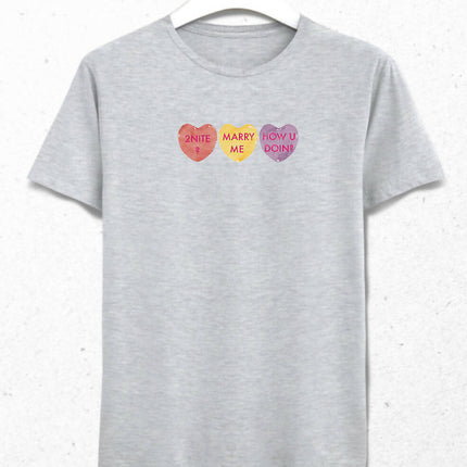 Valentine's III, Kalpli Slogan Erkek Tişört