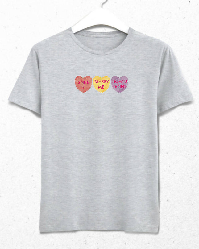 Valentine's III, Kalpli Slogan Erkek Tişört