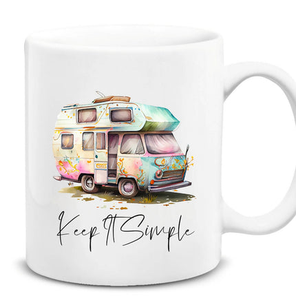 Camping Caravan Themed Plain Mug