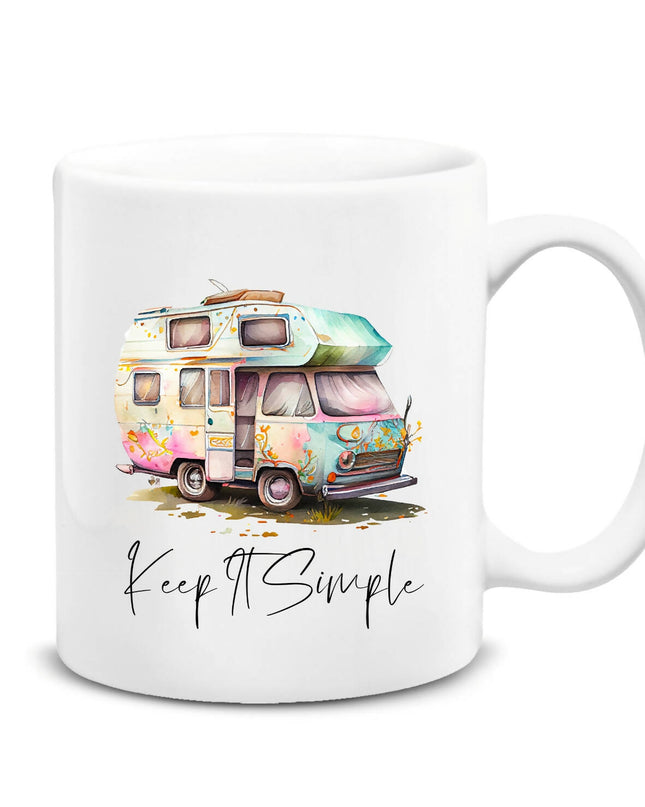 Camping Caravan Themed Plain Mug