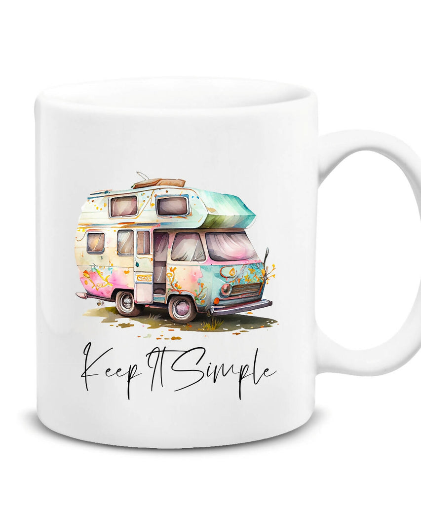 Camping Caravan Themed Plain Mug