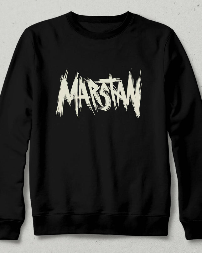 Marstan Logolu Siyah Sweatshirt - Unisex