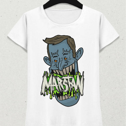 Marstan Canavar Tişört - Kadın (Beyaz - Siyah)