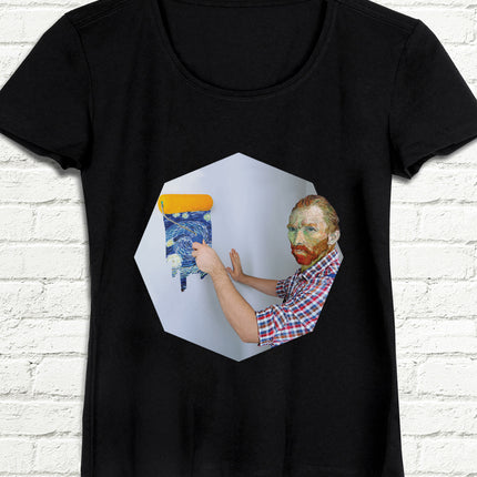 Painter Van Gogh Siyah Tişört - basmatik.com