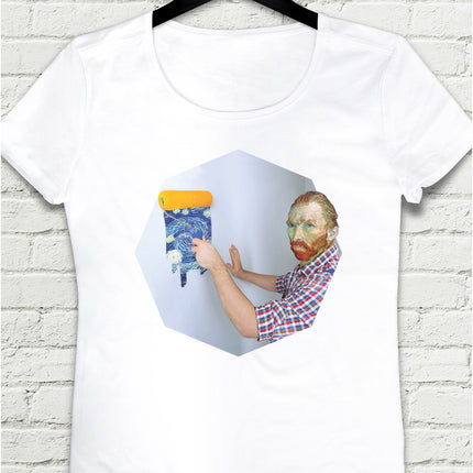 Painter Van Gogh Beyaz Tshirt - basmatik.com
