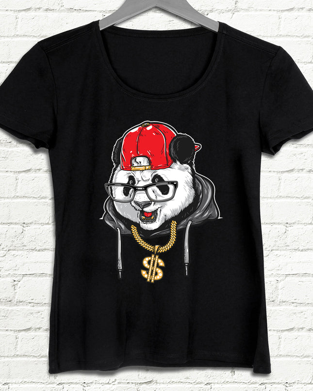 Panda Siyah Tişört - basmatik.com