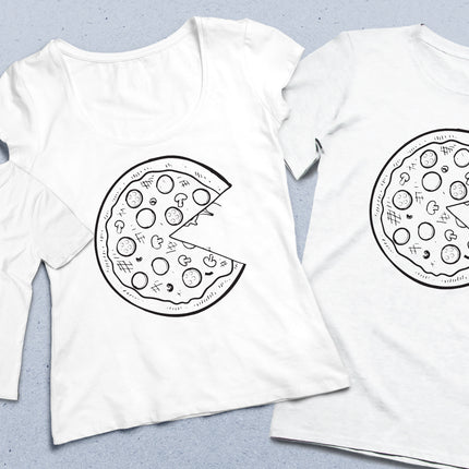 Pizza Anne baba çocuk tişört seti - basmatik.com