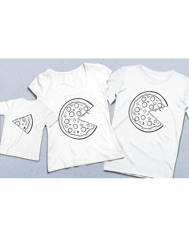 Pizza Anne baba çocuk tişört seti - basmatik.com
