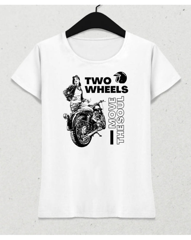 Two Wheels Women's White T-Shirt