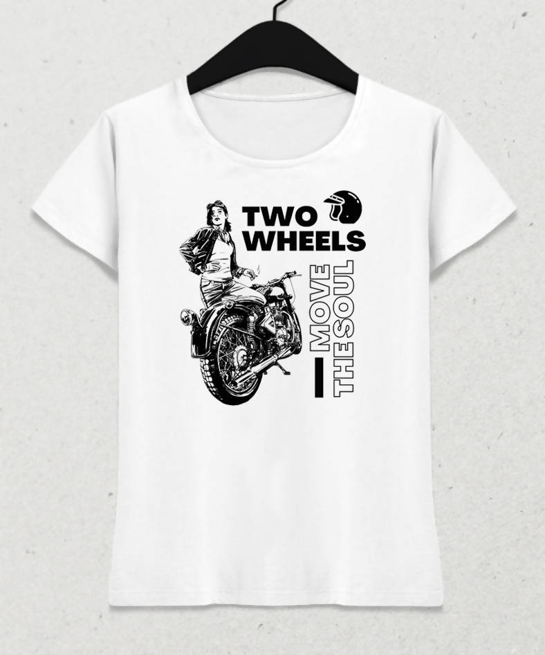Two Wheels Women's White T-Shirt