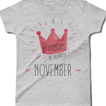 princess of the house doğum günü gri tişört - basmatik.com