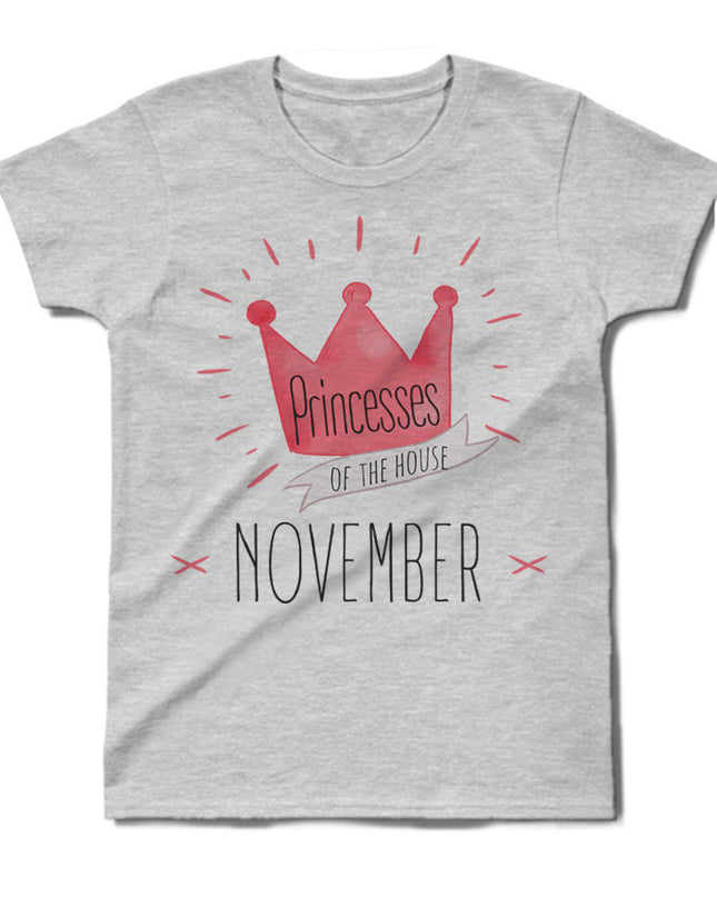 princess of the house doğum günü gri tişört - basmatik.com