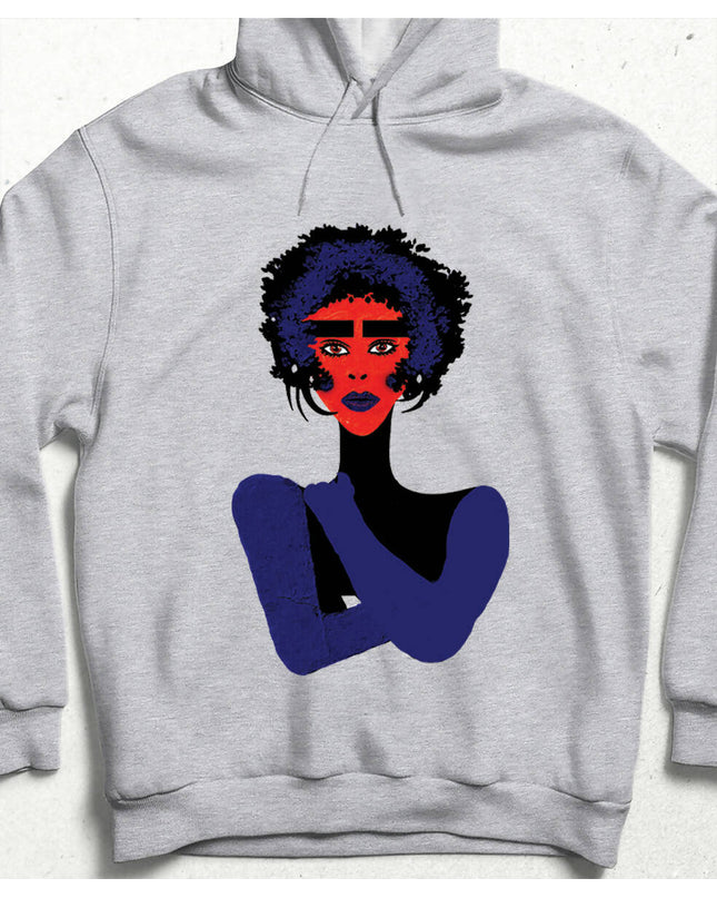 Woman Portrait Design Purple Blue Hooded Sweatshirt