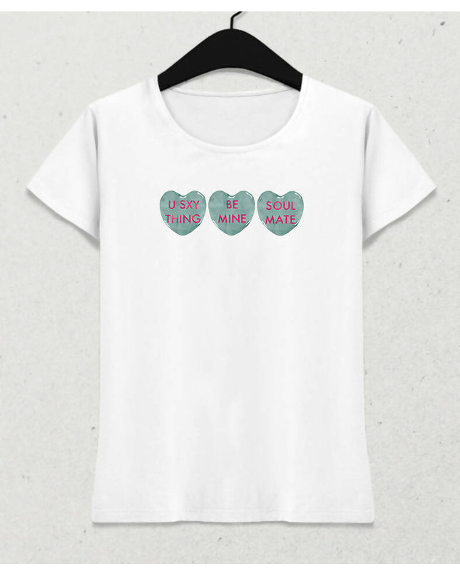 Valentine's IV, Kalpli Slogan Kadın Tişört