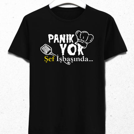 Panik Yok Erkek Siyah Tişört - basmatik.com