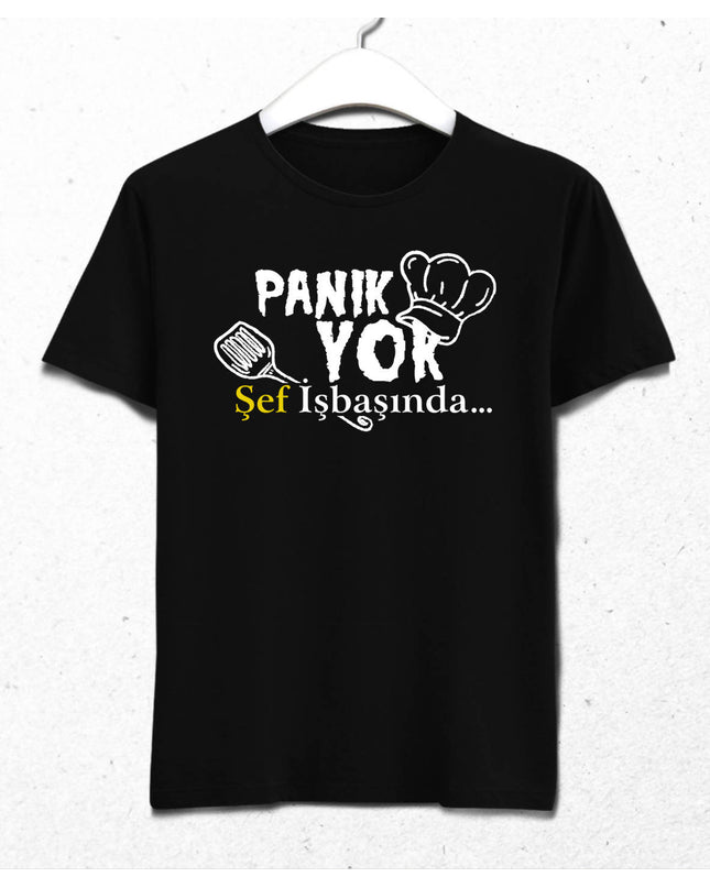 Panik Yok Erkek Siyah Tişört - basmatik.com