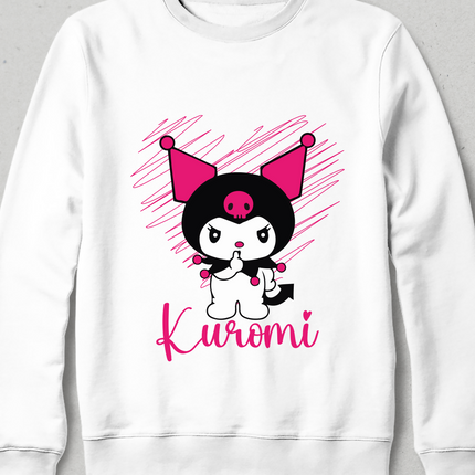 Anime Harajuku Kuromi Gothic Unisex White Sweatshirt