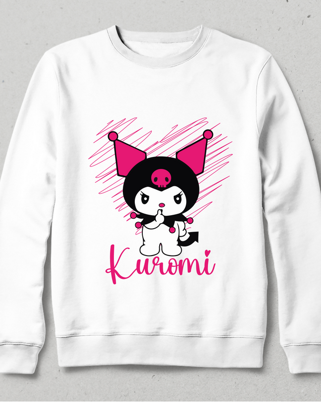 Anime Harajuku Kuromi Gotik Unisex Beyaz Sweatshirt