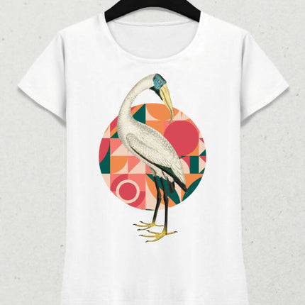 Kuş Kadın Kısa Kol T-shirt 6 - basmatik.com