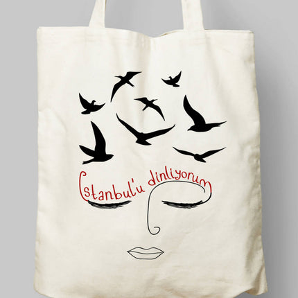 İstanbul'u Dinliyorum Bez Çanta - basmatik.com