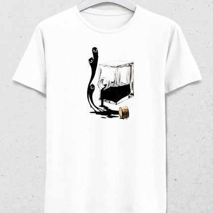 Ink Ghost Erkek Beyaz Tişört - basmatik.com