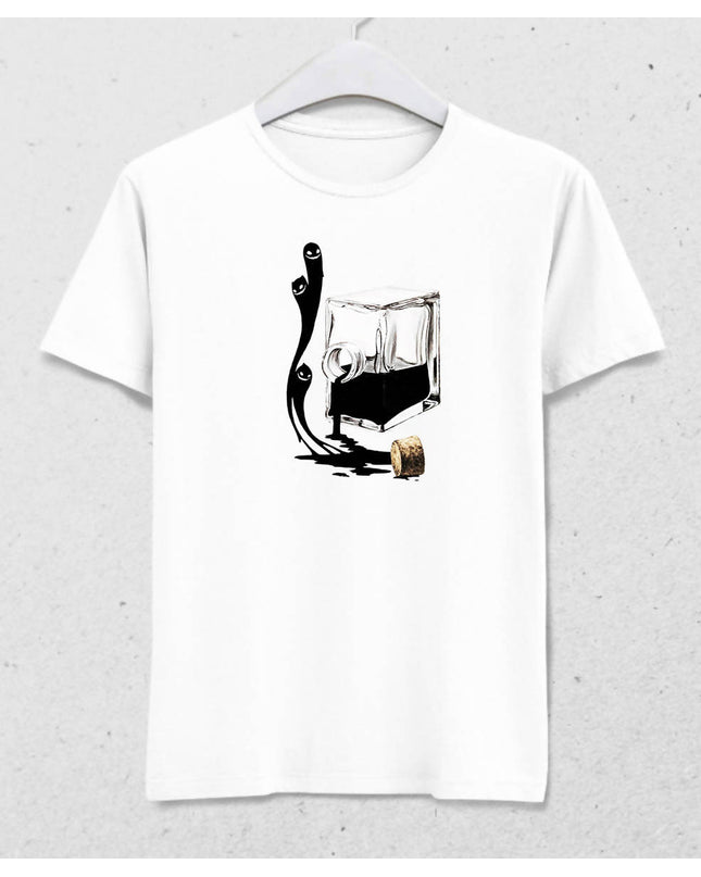 Ink Ghost Erkek Beyaz Tişört - basmatik.com