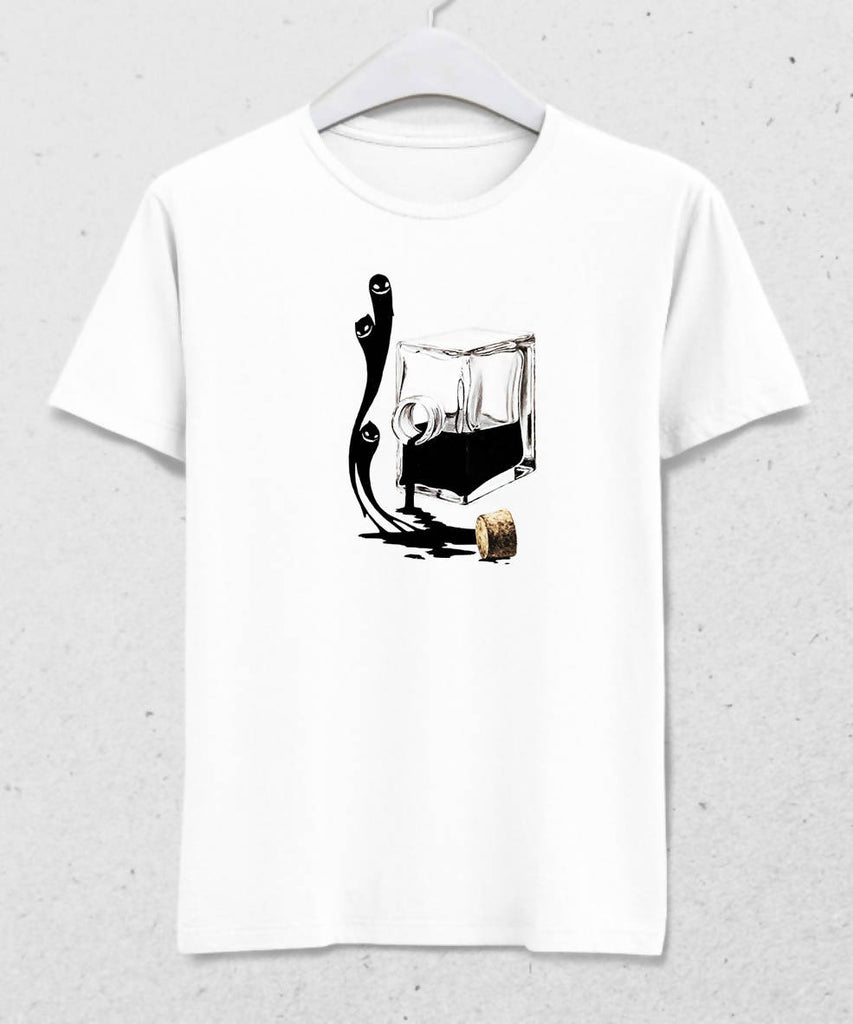 Ink Ghost Erkek Beyaz Tişört - basmatik.com