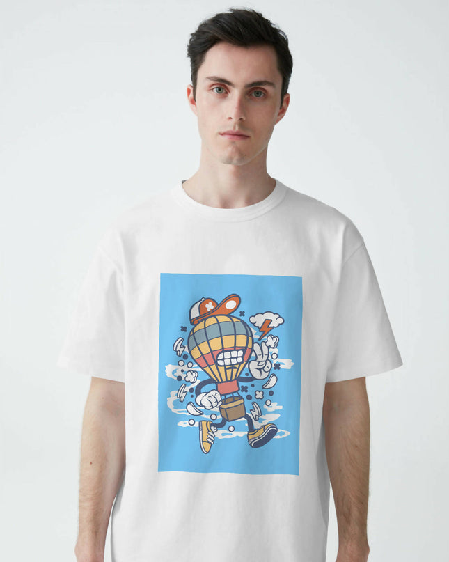Sıcak Hava Balonu Çizim Tasarım T-shirt - basmatik.com