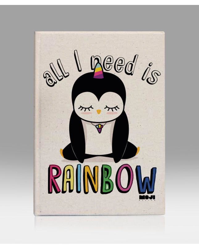 Rainbow kanvas defter - basmatik.com