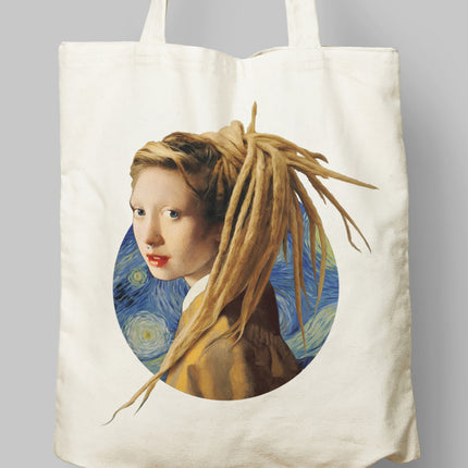 Rasta Saçlı Kız Bez Çanta - basmatik.com