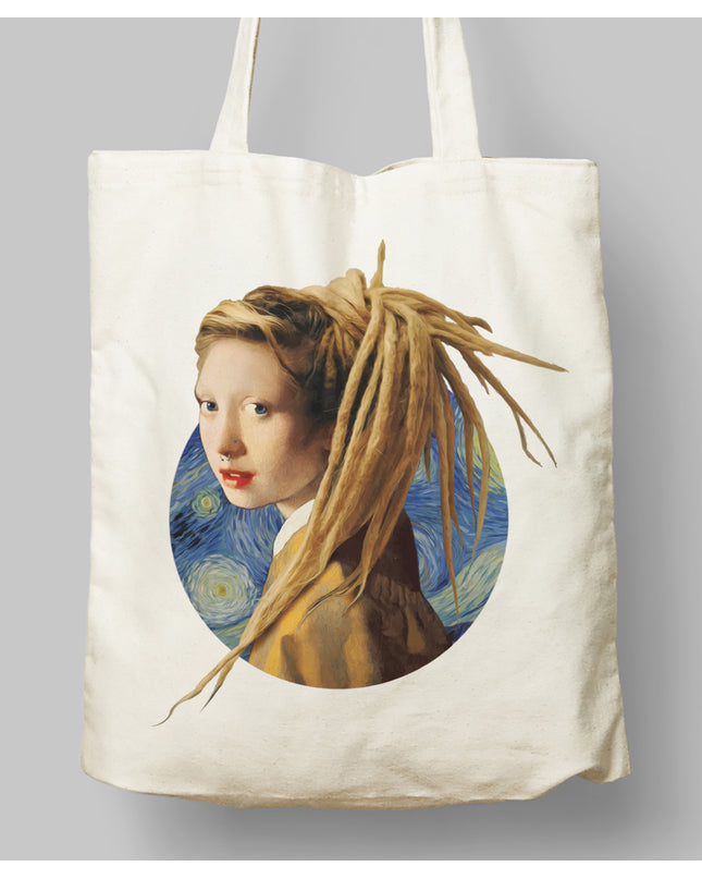 Rasta Saçlı Kız Bez Çanta - basmatik.com