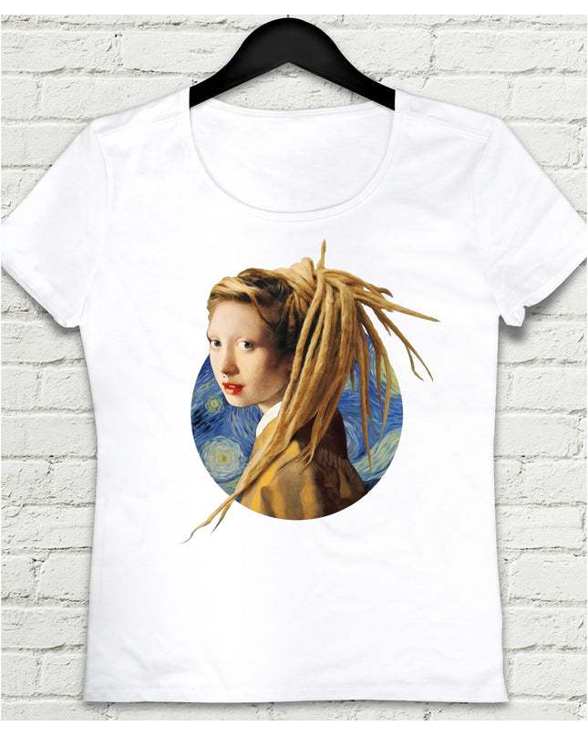Rasta Saçlı Kız Kadın tshirt - basmatik.com