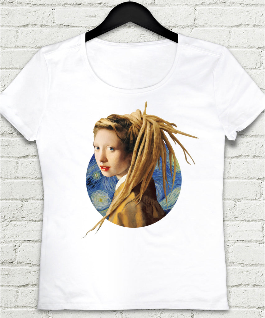 Rasta Saçlı Kız Kadın tshirt - basmatik.com
