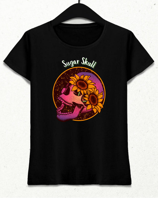 Sugar Skull - Kurukafa Model Pamuklu Kısa Kol Kadın T-Shirt