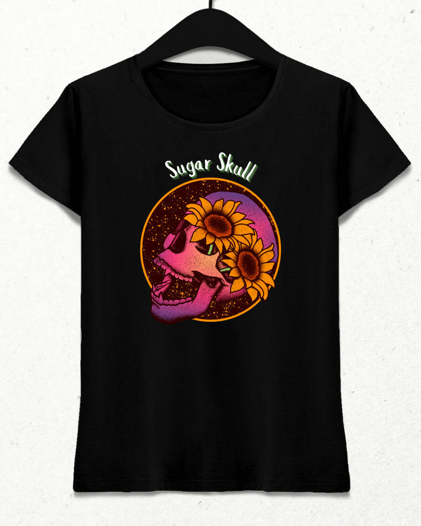 Sugar Skull - Skull Model Cotton Short Sleeve Women's T-Shirt
