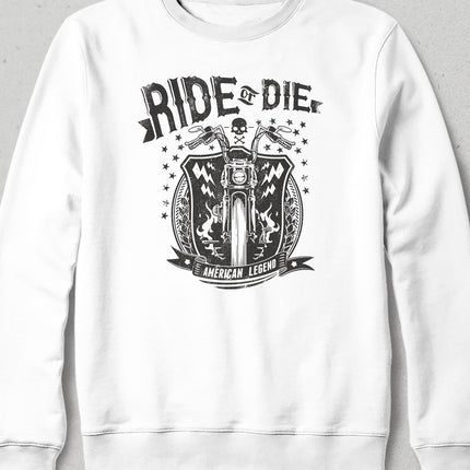 ride or die beyaz sweatshirt - basmatik.com