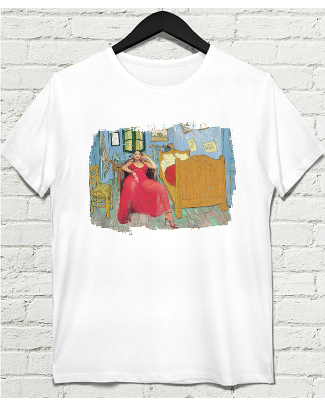 Rihanna in Arles Beyaz Tshirt - basmatik.com